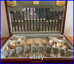 Viners Canteen Cutlery King Royal 58-Piece Silver Plated Serves 8 Boxed Fabulous