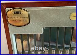 Viners Canteen Cutlery King Royal 58-Piece Silver Plated Serves 8 Boxed Fabulous