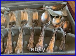 Viners Canteen Cutlery King Royal 58-Piece Silver Plated Serves 8 Boxed Fabulous