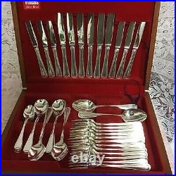 Viners Silver Bead Plated 44 Piece Cutlery Set, Beaded Handles, Stainless Blades