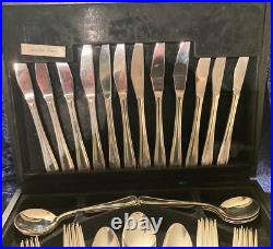Viners Silver Plate Cutlery Set Serves 6 EPNS on Stainless Steel