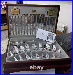 Viners Silver Plate Kings Royale Canteen Cutlery Set For 8 Knives Forks Spoon