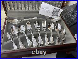 Viners Silver Plate Kings Royale Canteen Cutlery Set For 8 Knives Forks Spoon