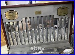 Viners Silver Plate Kings Royale Canteen Cutlery Set For 8 Knives Forks Spoon