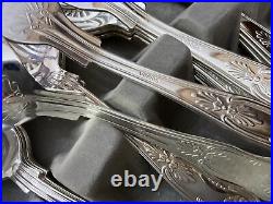 Viners Silver Plate Kings Royale Canteen Cutlery Set For 8 Knives Forks Spoon