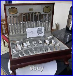 Viners Silver Plate Kings Royale Canteen Cutlery Set For 8 Knives Forks Spoon