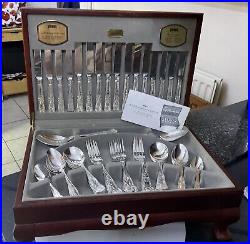 Viners Silver Plate Kings Royale Canteen Cutlery Set For 8 Knives Forks Spoon