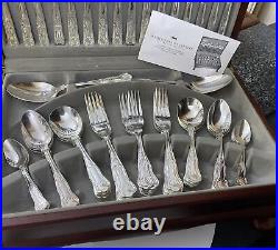 Viners Silver Plate Kings Royale Canteen Cutlery Set For 8 Knives Forks Spoon