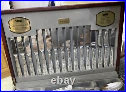 Viners Silver Plate Kings Royale Canteen Cutlery Set For 8 Knives Forks Spoon