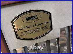 Viners Silver Plate Kings Royale Canteen Cutlery Set For 8 Knives Forks Spoon