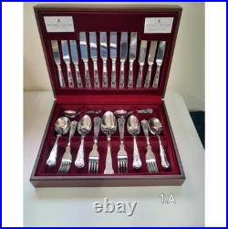 Viners Silver Plated 44-Piece Canteen Cutlery Set Paris Collection in case
