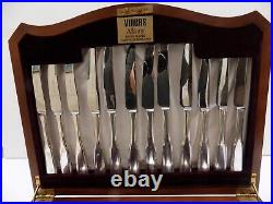 Viners Silver Plated Albany 60 Piece Cutlery In Two Tier Canteen
