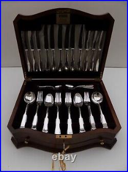 Viners Silver Plated Albany 60 Piece Cutlery In Two Tier Canteen