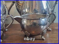 Viners Vintage Silver Plate Coffee and Tea Set 4 Piece Bowl Jug and 2 Pots