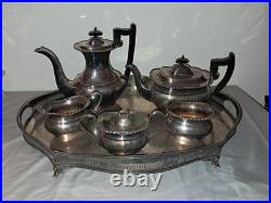 Viniers Of Sheffield silver plate 5 piece tea set withtray