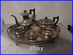 Viniers Of Sheffield silver plate 5 piece tea set withtray