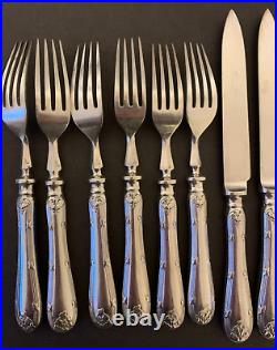 Vintage 12 Piece Set of Silver Plated Walker & Hall Fruit Cutlery