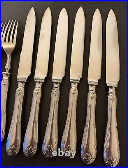 Vintage 12 Piece Set of Silver Plated Walker & Hall Fruit Cutlery