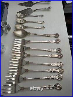 Vintage 13 Piece Complete Kings Pattern Silver Plate Cutlery EPNS A1 SHEFFIELD