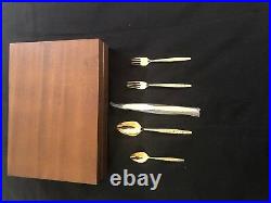 Vintage 1847 50- Piece Rogers Bros. IS Gold- Plated Flatware Set