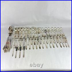 Vintage 1847 Rogers Bros 126 Piece Silver Plate Flatware Set Daffodil 1950