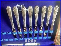 Vintage 1847 Rogers Bros. Daffodil Silverware Set 52 Pieces in Original Chest