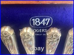 Vintage 1847 Rogers Bros. Daffodil Silverware Set 52 Pieces in Original Chest