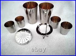 Vintage 1930's German Silver Plate Cocktail Shaker 8 Piece Set Rare