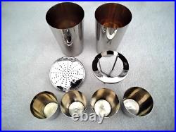 Vintage 1930's German Silver Plate Cocktail Shaker 8 Piece Set Rare