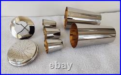 Vintage 1930's German Silver Plate Large Cocktail Shaker 7 Piece Set Rare