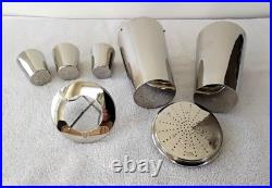 Vintage 1930's German Silver Plate Large Cocktail Shaker 7 Piece Set Rare