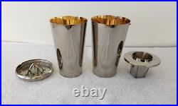 Vintage 1930's German Silver Plate Large Cocktail Shaker 7 Piece Set Rare