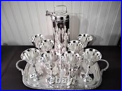 Vintage 1930's SHEFFIELD Silver Plate Cocktail Shaker 10 Piece Set VeryRare