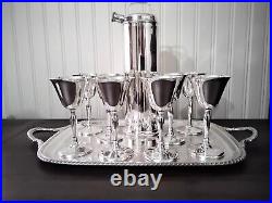 Vintage 1930's SHEFFIELD Silver Plate Cocktail Shaker 10 Piece Set VeryRare