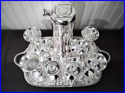 Vintage 1930's SHEFFIELD Silver Plate Cocktail Shaker 10 Piece Set VeryRare
