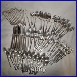 Vintage 1945 Oneida Prestige BORDEAUX Silver Plate Flatware 78 Piece Lot Spoons Vintage 1945 Oneida Prestige BORDEAUX Silver Plate Flatware 78 Piece Lot Spoons