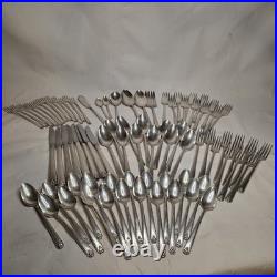 Vintage 1945 Oneida Prestige BORDEAUX Silver Plate Flatware 78 Piece Lot Spoons Vintage 1945 Oneida Prestige BORDEAUX Silver Plate Flatware 78 Piece Lot Spoons