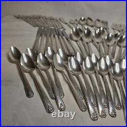 Vintage 1945 Oneida Prestige BORDEAUX Silver Plate Flatware 78 Piece Lot Spoons Vintage 1945 Oneida Prestige BORDEAUX Silver Plate Flatware 78 Piece Lot Spoons