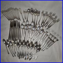 Vintage 1945 Oneida Prestige BORDEAUX Silver Plate Flatware 78 Piece Lot Spoons Vintage 1945 Oneida Prestige BORDEAUX Silver Plate Flatware 78 Piece Lot Spoons