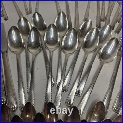 Vintage 1945 Oneida Prestige BORDEAUX Silver Plate Flatware 78 Piece Lot Spoons Vintage 1945 Oneida Prestige BORDEAUX Silver Plate Flatware 78 Piece Lot Spoons