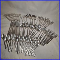 Vintage 1945 Oneida Prestige BORDEAUX Silver Plate Flatware 78 Piece Lot Spoons Vintage 1945 Oneida Prestige BORDEAUX Silver Plate Flatware 78 Piece Lot Spoons