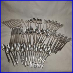 Vintage 1945 Oneida Prestige BORDEAUX Silver Plate Flatware 78 Piece Lot Spoons Vintage 1945 Oneida Prestige BORDEAUX Silver Plate Flatware 78 Piece Lot Spoons