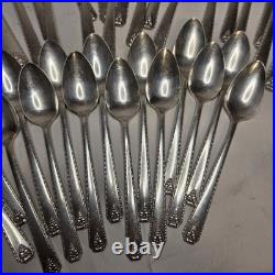 Vintage 1945 Oneida Prestige BORDEAUX Silver Plate Flatware 78 Piece Lot Spoons Vintage 1945 Oneida Prestige BORDEAUX Silver Plate Flatware 78 Piece Lot Spoons