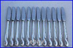 Vintage 1952 Service for 12 Romance 77 Piece Silver Plate Flatware Set MSRP $786