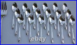 Vintage 1952 Service for 12 Romance 77 Piece Silver Plate Flatware Set MSRP $786