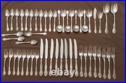 Vintage 1953 GORHAM 51 Piece Silver Plate Service for 8 New Elegance Flatware
