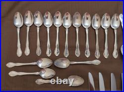 Vintage 1953 GORHAM 51 Piece Silver Plate Service for 8 New Elegance Flatware