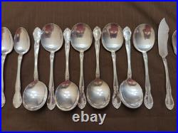Vintage 1953 GORHAM 51 Piece Silver Plate Service for 8 New Elegance Flatware