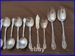 Vintage 1953 GORHAM 51 Piece Silver Plate Service for 8 New Elegance Flatware