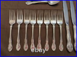 Vintage 1953 GORHAM 51 Piece Silver Plate Service for 8 New Elegance Flatware